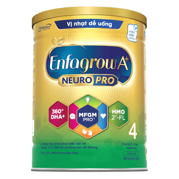 Sữa bột Enfagrow A+ 4 830g vị nhạt dễ uống