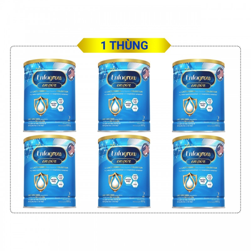 Thùng 6 lon Sữa Enfamil Enspire số 2 (850g) cho bé từ 1-3 Tuổi