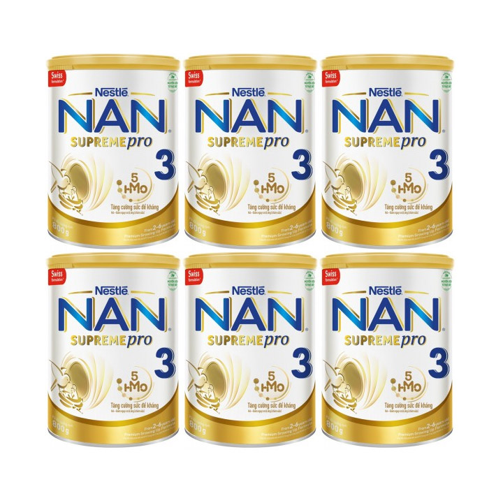 Thùng 6 lon Sữa Nan Supreme 3 800g ( Từ 2 - 6 tuổi )