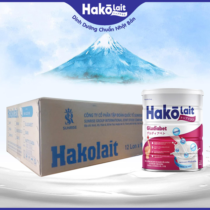 Sữa HakoLait Gludiabet - Cho Người Tiểu Đường - Thùng 12 Lon