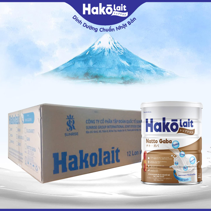 Sữa HakoLait NATTO GABA - Cải Thiện Giấc Ngủ - Thùng 12 Lon