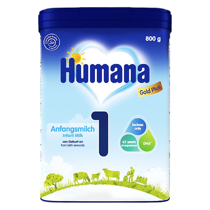 Sữa Humana Gold 1 của Đức 800g (trẻ từ 0-6 tháng)