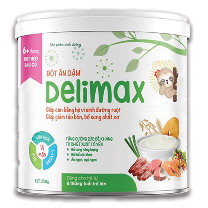 Bột ăn dặm Delimax thịt heo rau củ 250g